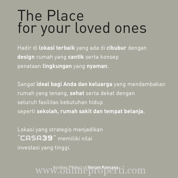 Dijual Townhouse Cantik dan Nyaman di Casa39 Cibubur MD563 