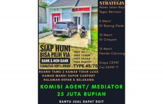 Dijual Rumah Murah Akses Depok – Bogor Komisi 25 Jt PR1714