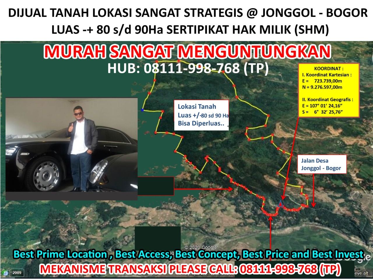 Dijual Tanah Strategis, Luas 80-90 Hektar di Jonggol, Bogor P1099
